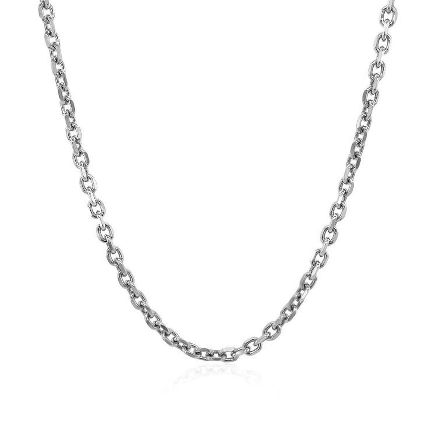 2.3mm 14k White Gold Diamond Cut Cable Link Chain - Ellie Belle