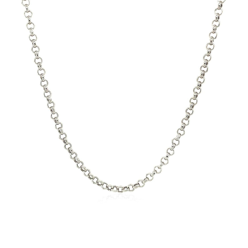 2.3mm 14k White Gold Rolo Chain - Ellie Belle