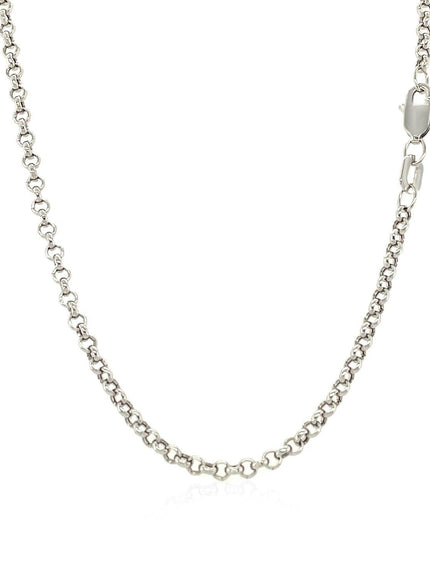 2.3mm 14k White Gold Rolo Chain - Ellie Belle