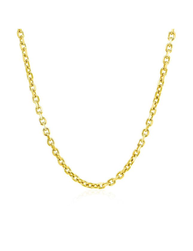 2.3mm 14k Yellow Gold Diamond Cut Cable Link Chain - Ellie Belle