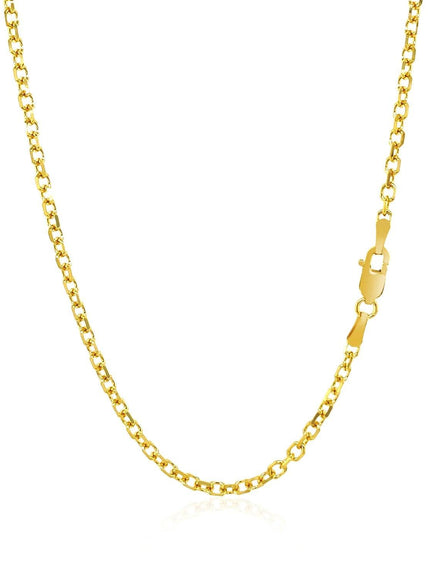 2.3mm 14k Yellow Gold Diamond Cut Cable Link Chain - Ellie Belle