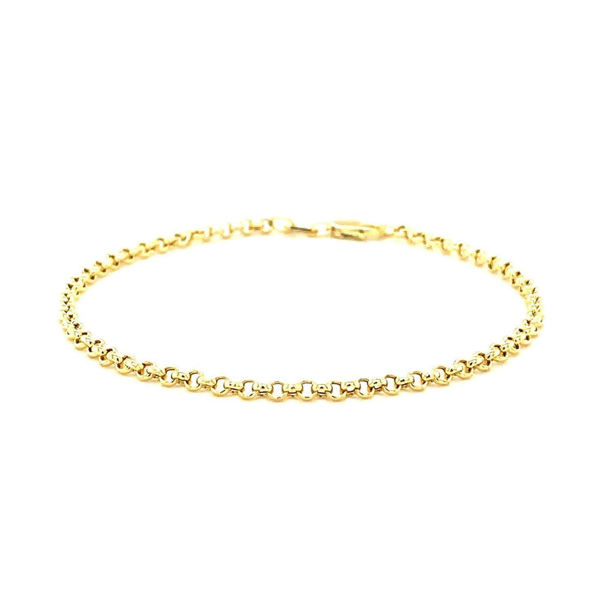 2.3mm 14k Yellow Gold Rolo Bracelet - Ellie Belle