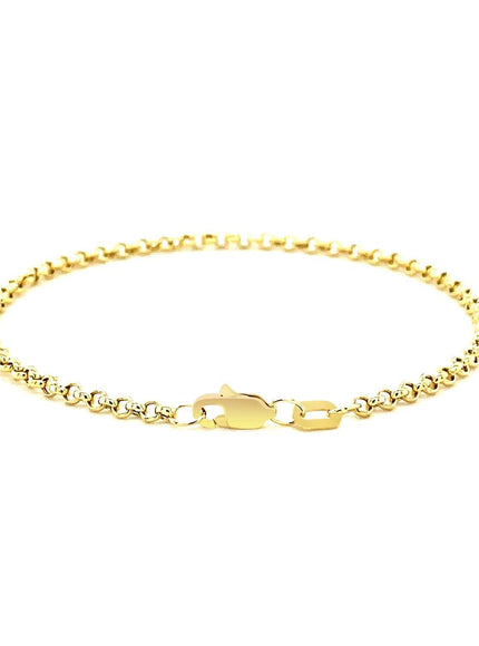 2.3mm 14k Yellow Gold Rolo Bracelet - Ellie Belle