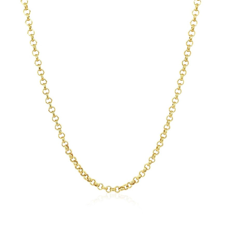 2.3mm 14k Yellow Gold Rolo Chain - Ellie Belle