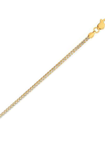 2.3mm 14k Yellow Gold Round Pave Franco Chain - Ellie Belle