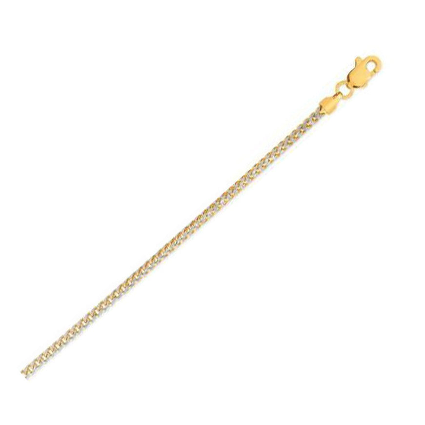 2.3mm 14k Yellow Gold Round Pave Franco Chain - Ellie Belle