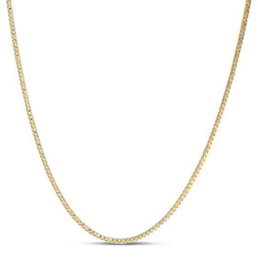 2.3mm 14k Yellow Gold Round Pave Franco Chain - Ellie Belle