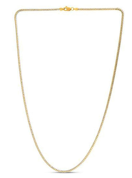 2.3mm 14k Yellow Gold Round Pave Franco Chain - Ellie Belle