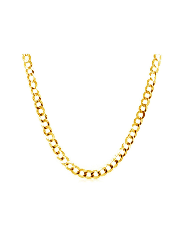 2.4mm 10k Yellow Gold Curb Chain - Ellie Belle