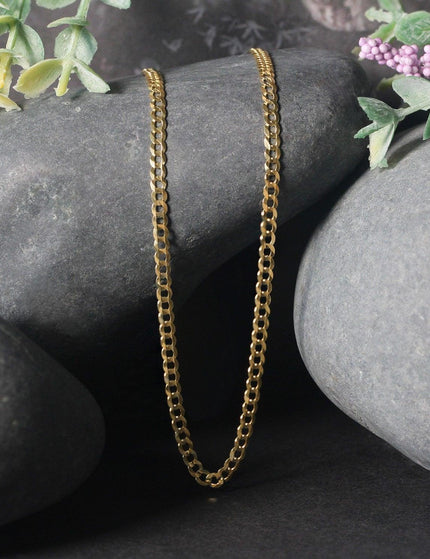 2.4mm 10k Yellow Gold Curb Chain - Ellie Belle