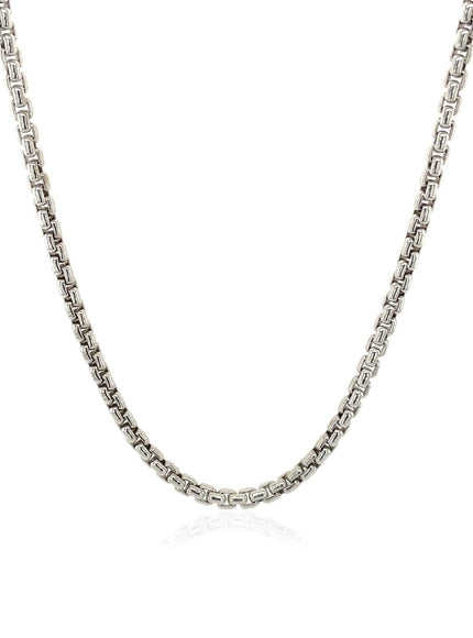 2.4mm 14k White Gold Round Box Chain - Ellie Belle