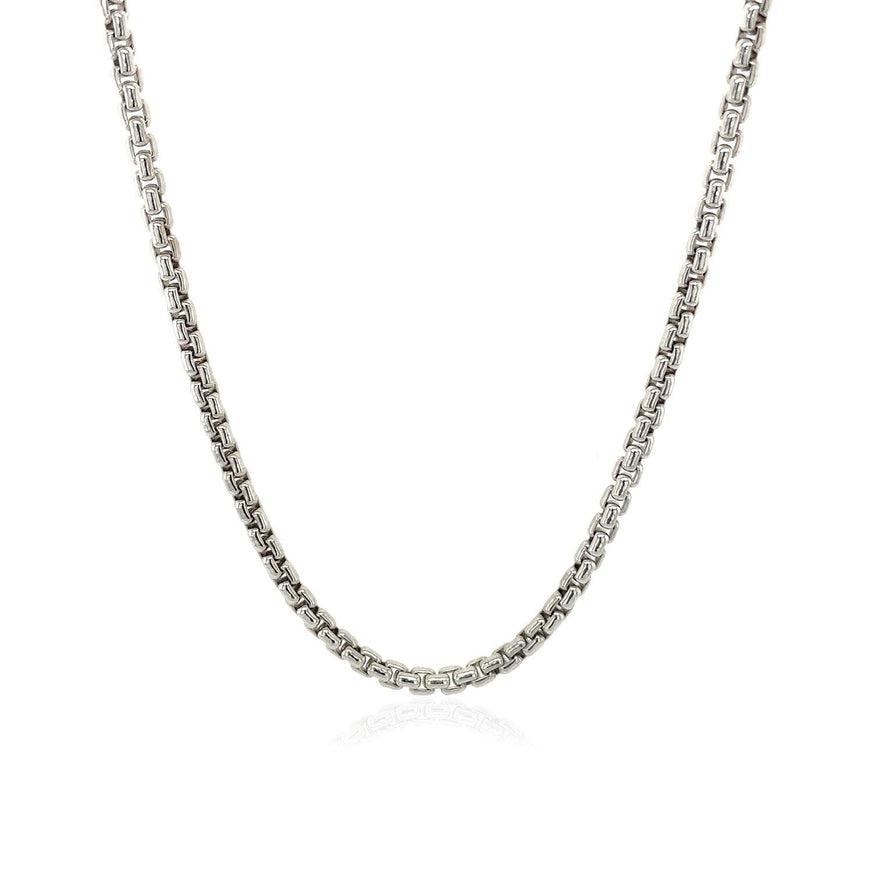 2.4mm 14k White Gold Round Box Chain - Ellie Belle