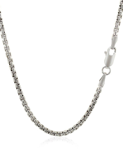 2.4mm 14k White Gold Round Box Chain - Ellie Belle