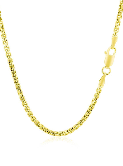 2.4mm 14k Yellow Gold Round Box Chain - Ellie Belle