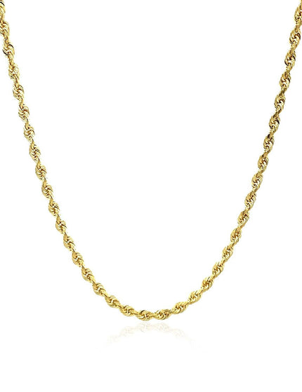 2.5mm 10k Yellow Gold Solid Diamond Cut Rope Chain - Ellie Belle