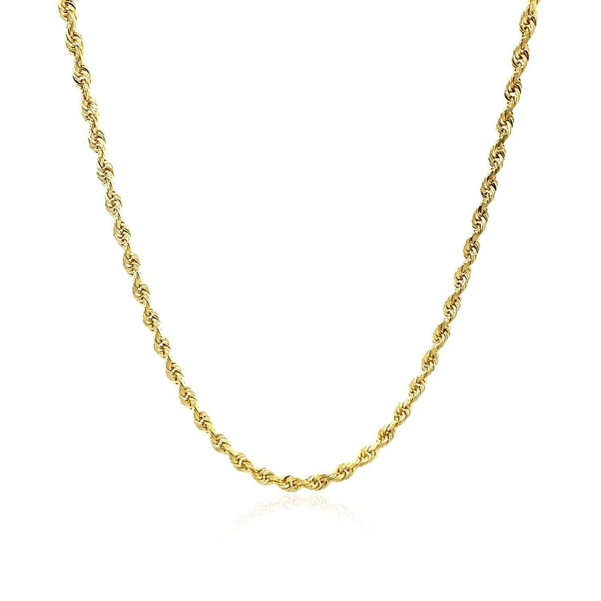 2.5mm 10k Yellow Gold Solid Diamond Cut Rope Chain - Ellie Belle