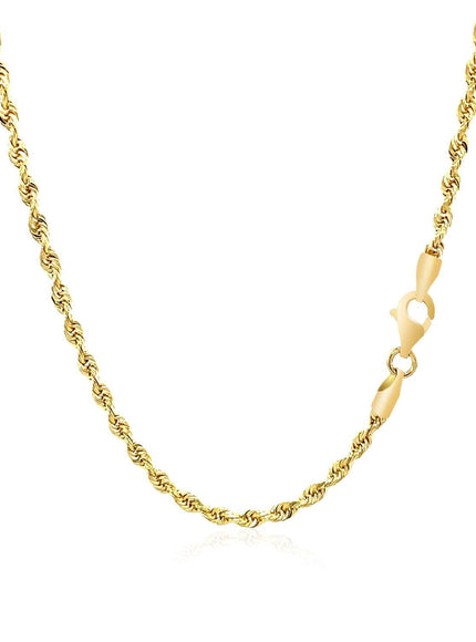 2.5mm 10k Yellow Gold Solid Diamond Cut Rope Chain - Ellie Belle