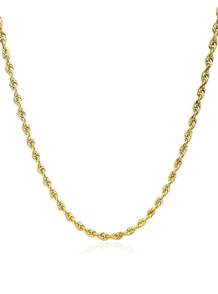 2.5mm 10k Yellow Gold Solid Diamond Cut Rope Chain - Ellie Belle