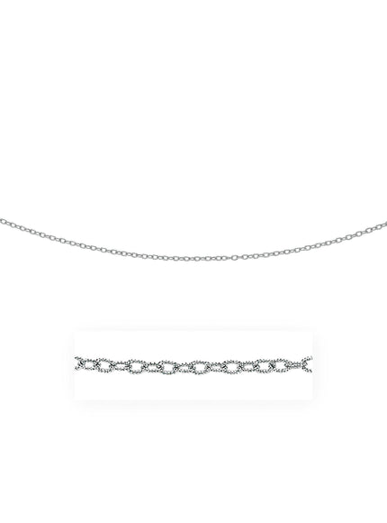 2.5mm 14k White Gold Pendant Chain with Textured Links - Ellie Belle