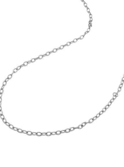 2.5mm 14k White Gold Pendant Chain with Textured Links - Ellie Belle