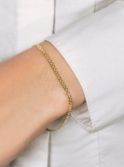 2.5mm 14k Yellow Gold Bismark Bracelet - Ellie Belle