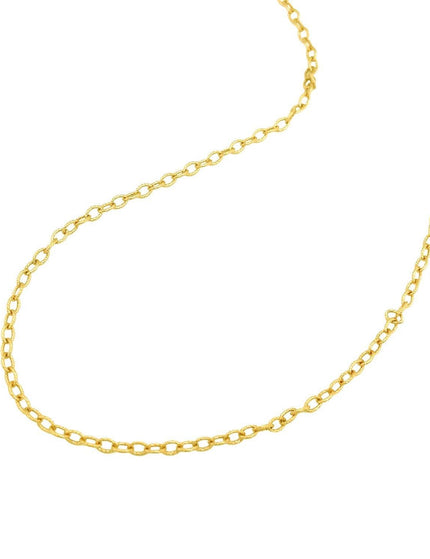 2.5mm 14k Yellow Gold Pendant Chain with Textured Links - Ellie Belle
