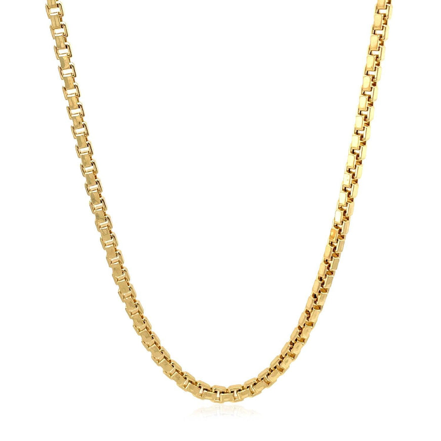 2.5mm 14k Yellow Gold Semi Solid Box Chain - Ellie Belle