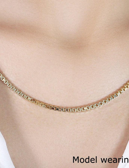 2.5mm 14k Yellow Gold Semi Solid Box Chain - Ellie Belle