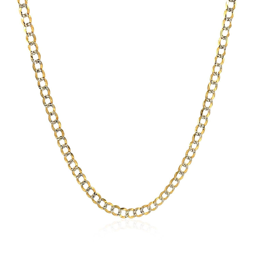 2.6 mm 14k Two Tone Gold Pave Curb Chain - Ellie Belle