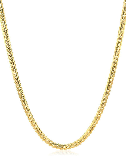 2.6mm 10k Yellow Gold Classic Solid Miami Cuban Chain - Ellie Belle