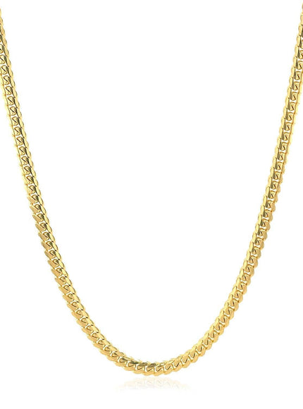 2.6mm 10k Yellow Gold Classic Solid Miami Cuban Chain - Ellie Belle