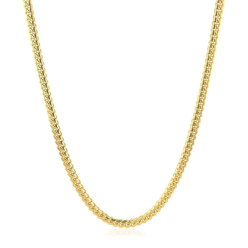 2.6mm 10k Yellow Gold Classic Solid Miami Cuban Chain - Ellie Belle