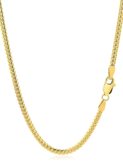 2.6mm 10k Yellow Gold Classic Solid Miami Cuban Chain - Ellie Belle