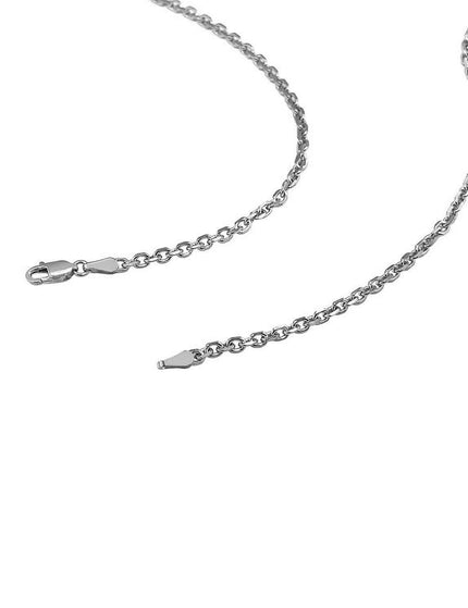 2.6mm 14k White Gold Diamond Cut Cable Link Chain - Ellie Belle