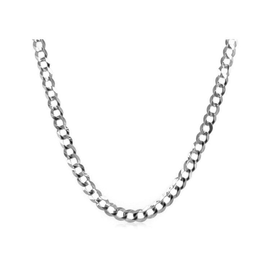 2.6mm 14k White Gold Solid Curb Chain - Ellie Belle