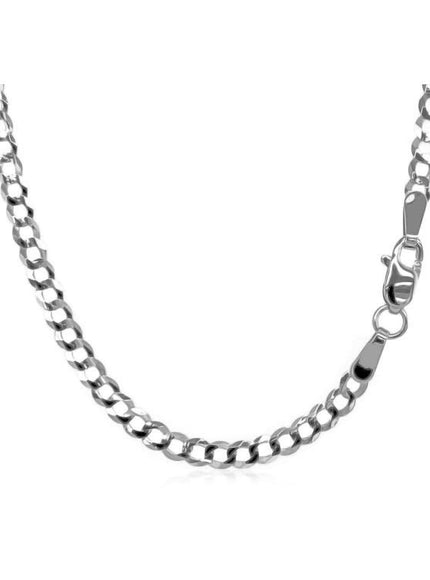 2.6mm 14k White Gold Solid Curb Chain - Ellie Belle