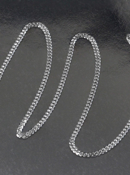 2.6mm 14k White Gold Solid Curb Chain - Ellie Belle