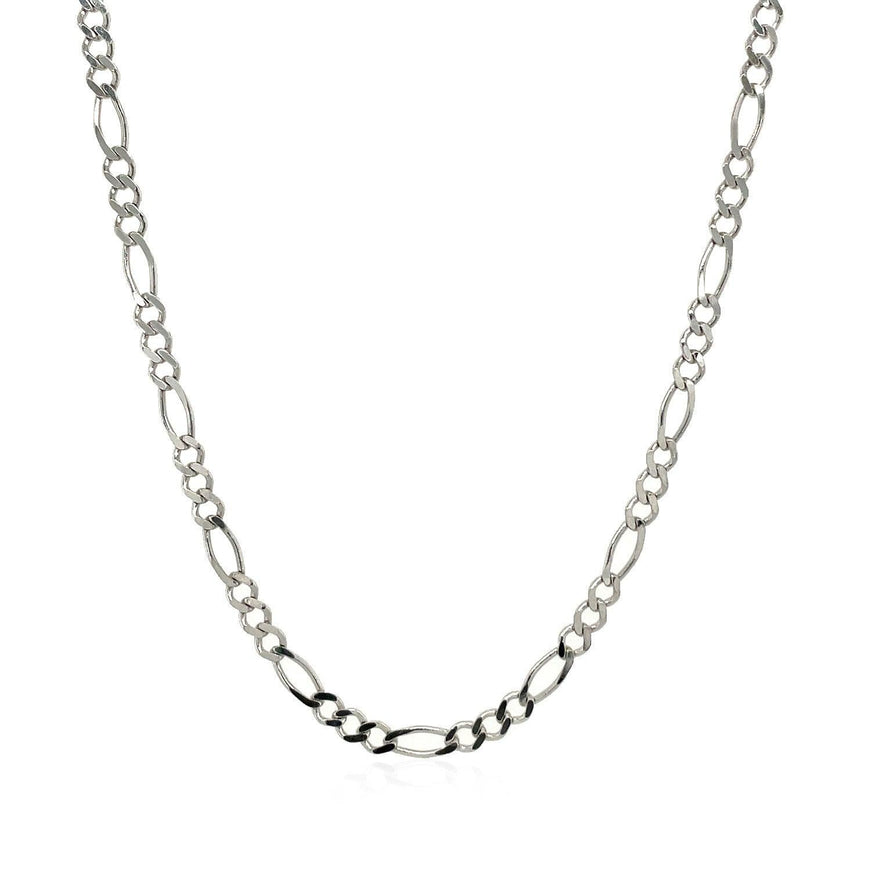 2.6mm 14k White Gold Solid Figaro Chain - Ellie Belle