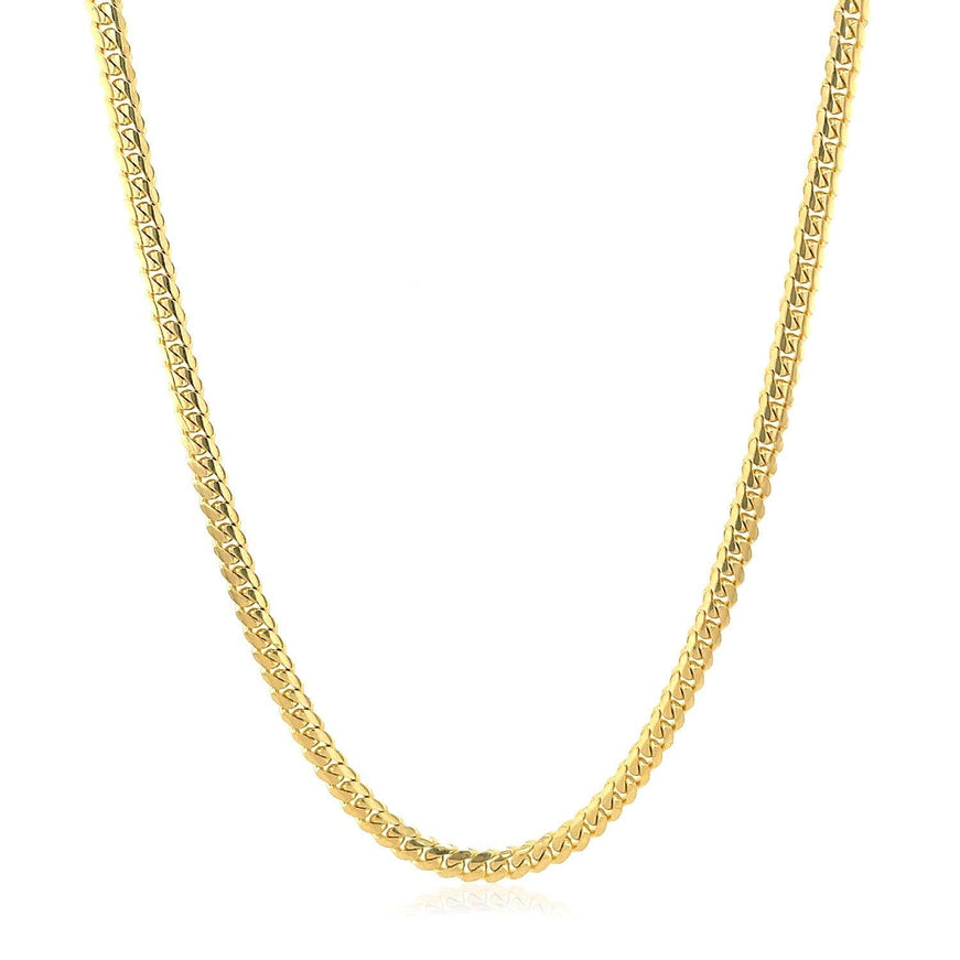 2.6mm 14k Yellow Gold Classic Solid Miami Cuban Chain - Ellie Belle