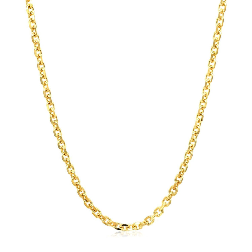 2.6mm 14k Yellow Gold Diamond Cut Cable Link Chain - Ellie Belle