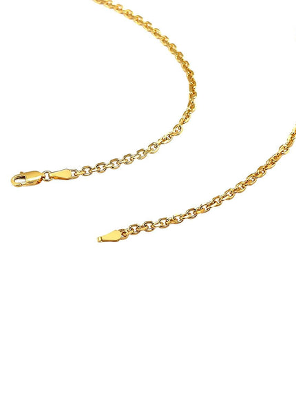 2.6mm 14k Yellow Gold Diamond Cut Cable Link Chain - Ellie Belle