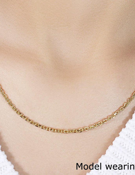 2.6mm 14k Yellow Gold Diamond Cut Cable Link Chain - Ellie Belle