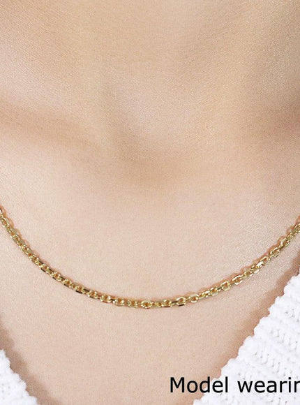 2.6mm 14k Yellow Gold Diamond Cut Cable Link Chain - Ellie Belle