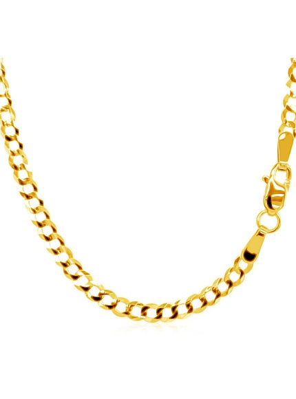 2.6mm 14k Yellow Gold Solid Curb Chain - Ellie Belle