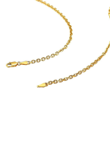 2.6mm 18k Yellow Gold Diamond Cut Cable Link Chain - Ellie Belle