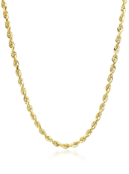 2.75mm 10k Yellow Gold Solid Diamond Cut Rope Chain - Ellie Belle