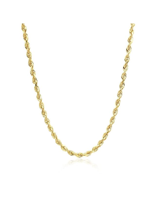 2.75mm 10k Yellow Gold Solid Diamond Cut Rope Chain - Ellie Belle
