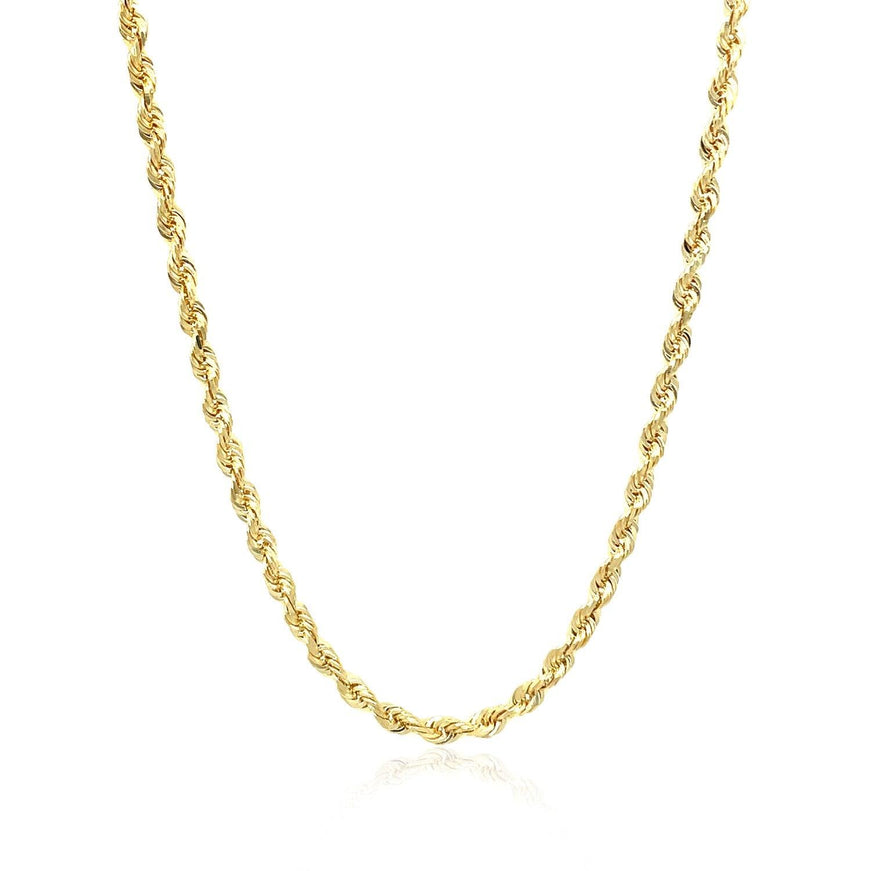 2.75mm 10k Yellow Gold Solid Diamond Cut Rope Chain - Ellie Belle