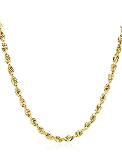 2.75mm 14k Yellow Gold Solid Diamond Cut Rope Chain - Ellie Belle