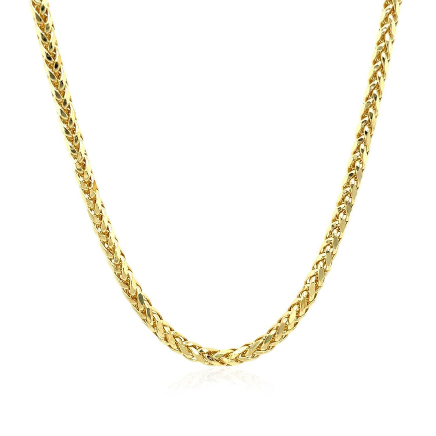 2.7mm 14k Yellow Gold Lite Diamond Cut Round Franco Chain - Ellie Belle